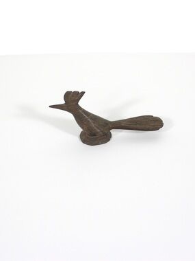 Mid Century Modern Wood Road Runner, Vintage Carved Exotic Wooden Bird